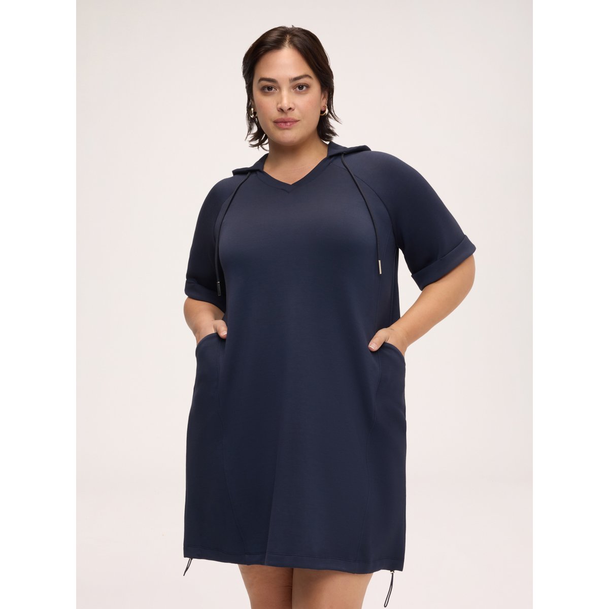 Robe courte à capuche bleu, FIORELLA RUBINO