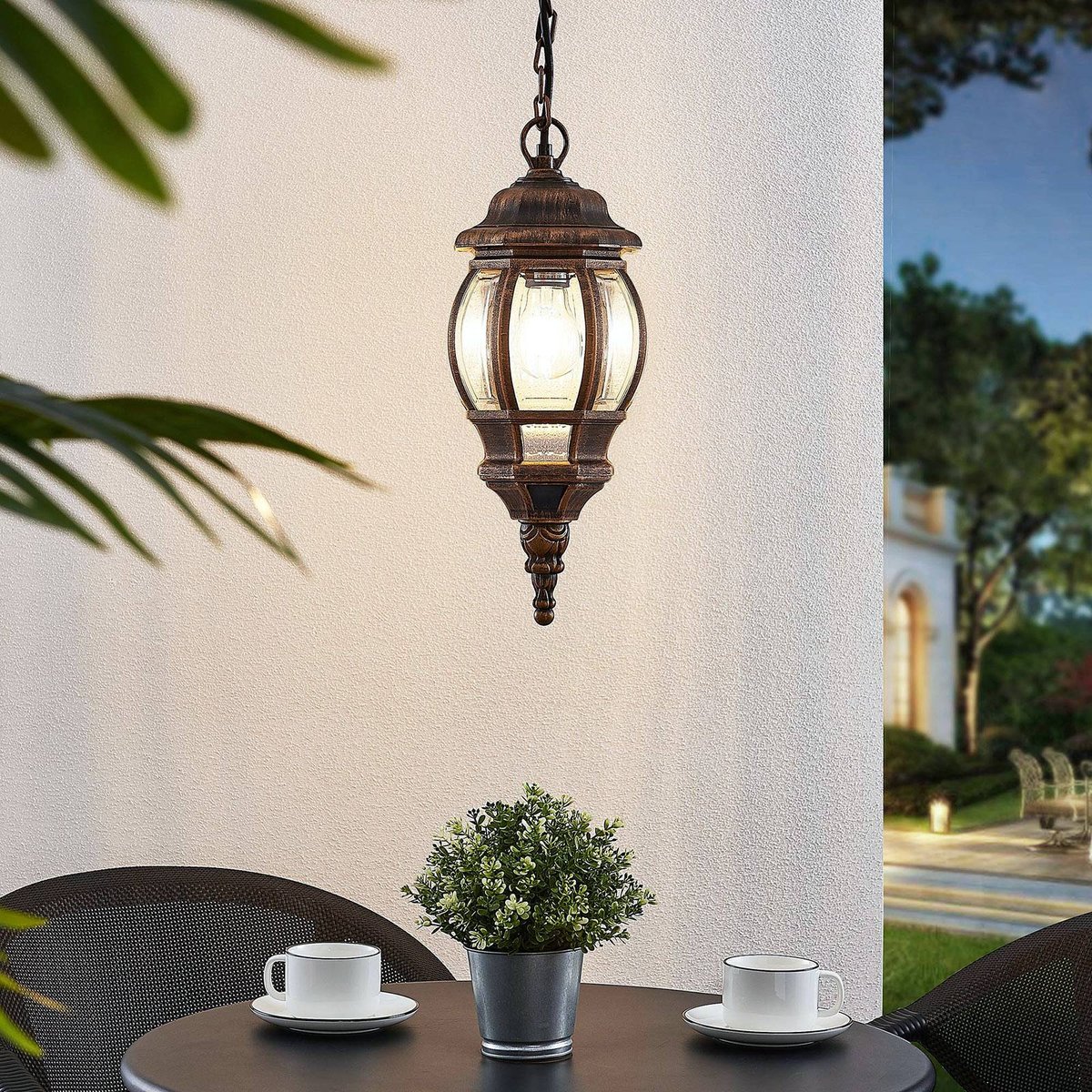 Luminaire extérieur antique, Nadesha doré brossé, LINDBY
