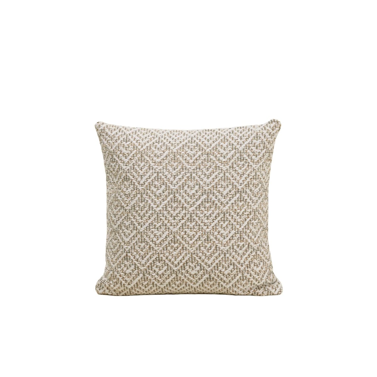 housse de coussin en Jacquard au motif géométrique texturé EREBUS ivoire et grisé, MADURA