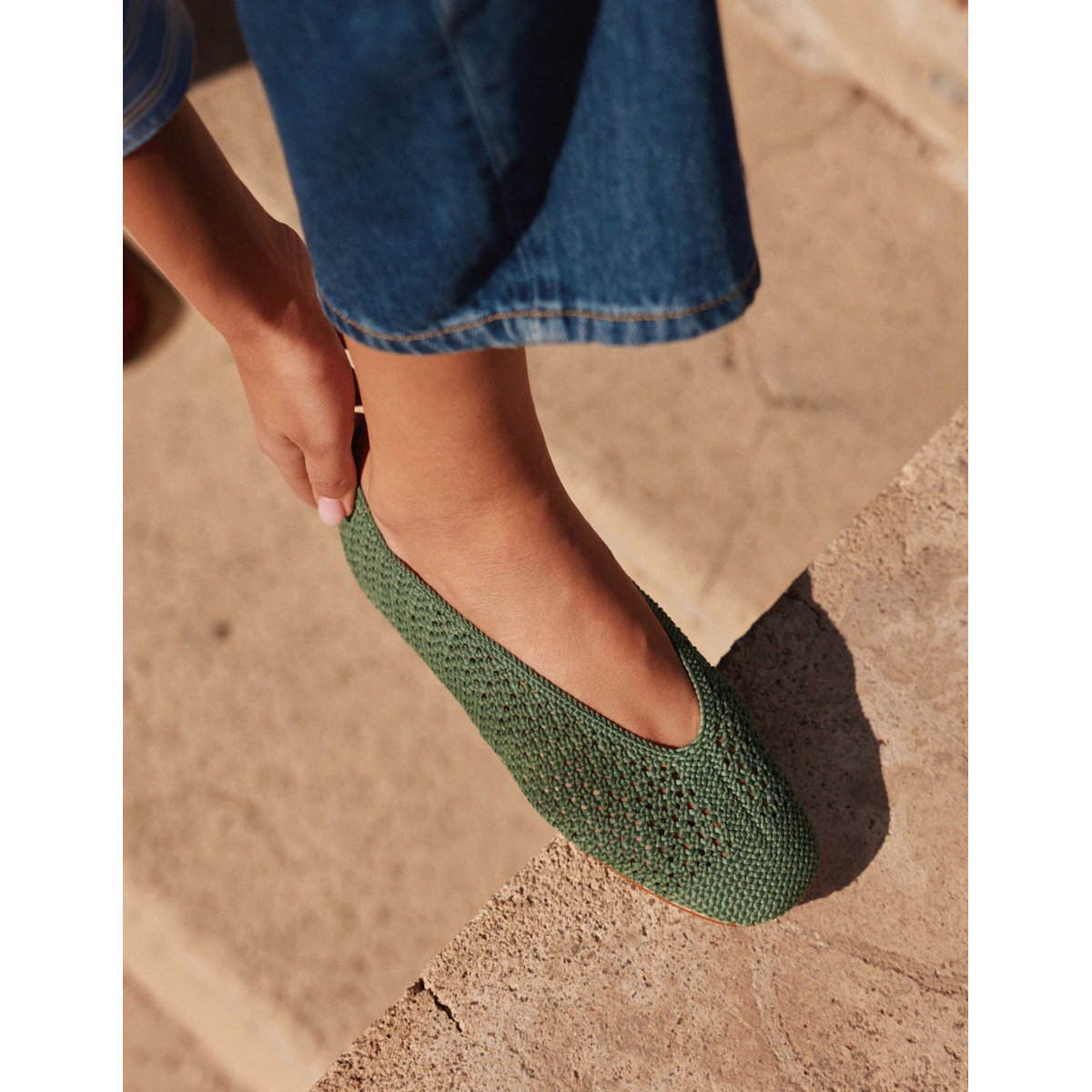 Ballerines MAHI vert, ODAJE