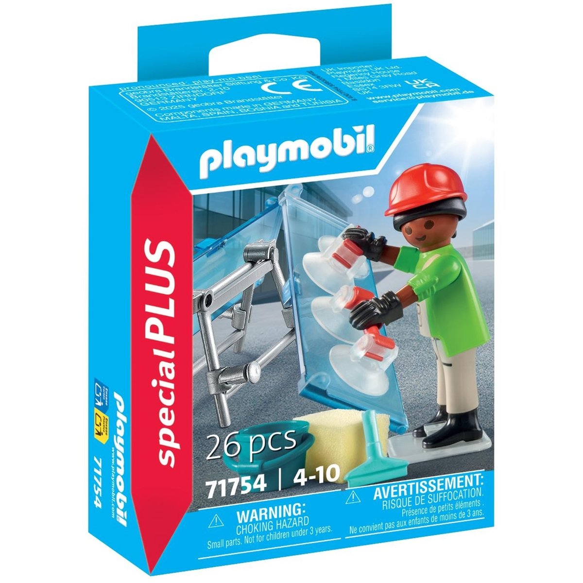 Vitrier avec deux vitres, seau et accessoires multicolore, PLAYMOBIL