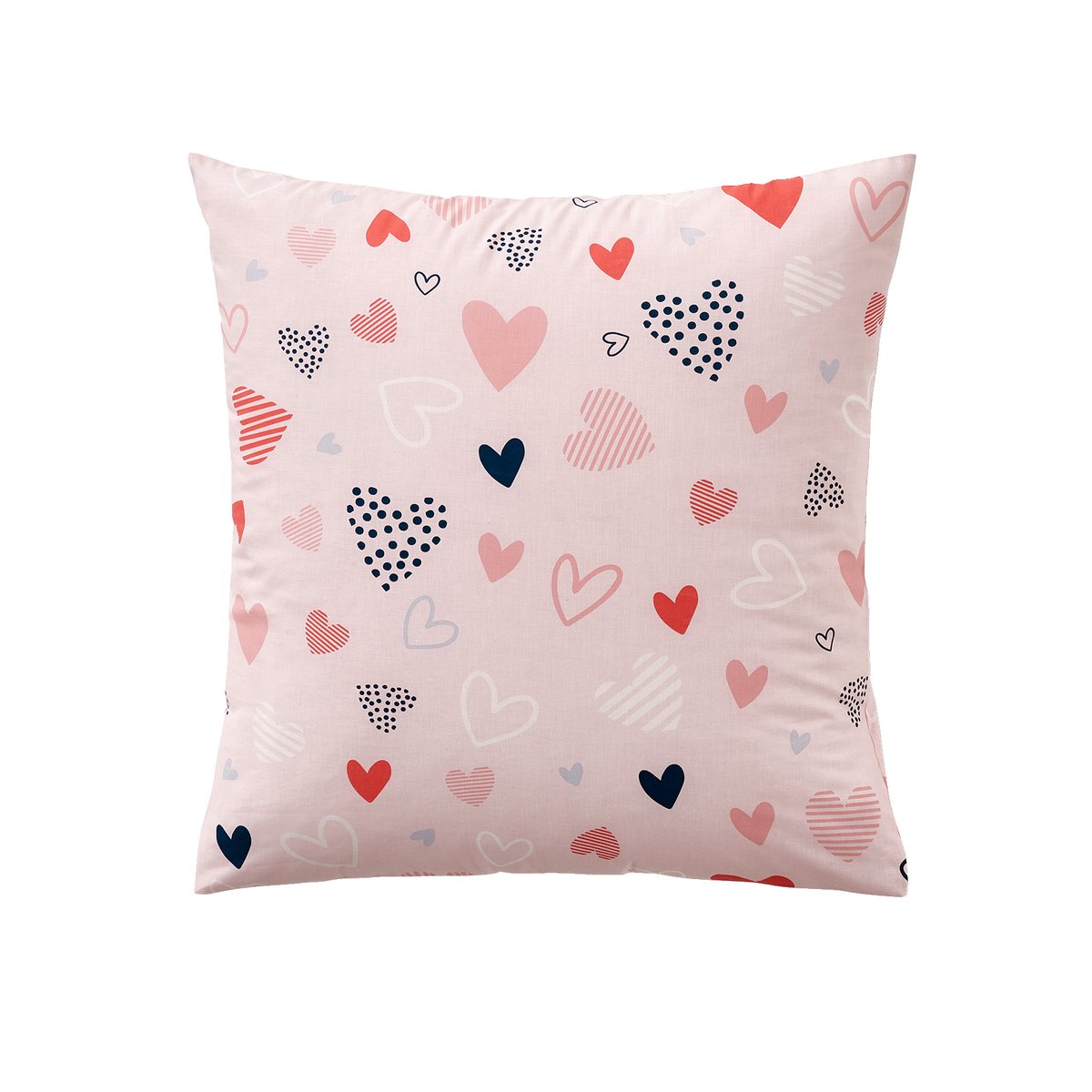 Parure housse de couette + taie d'oreiller COEURS EN FETE rose / multicolore, VERTBAUDET