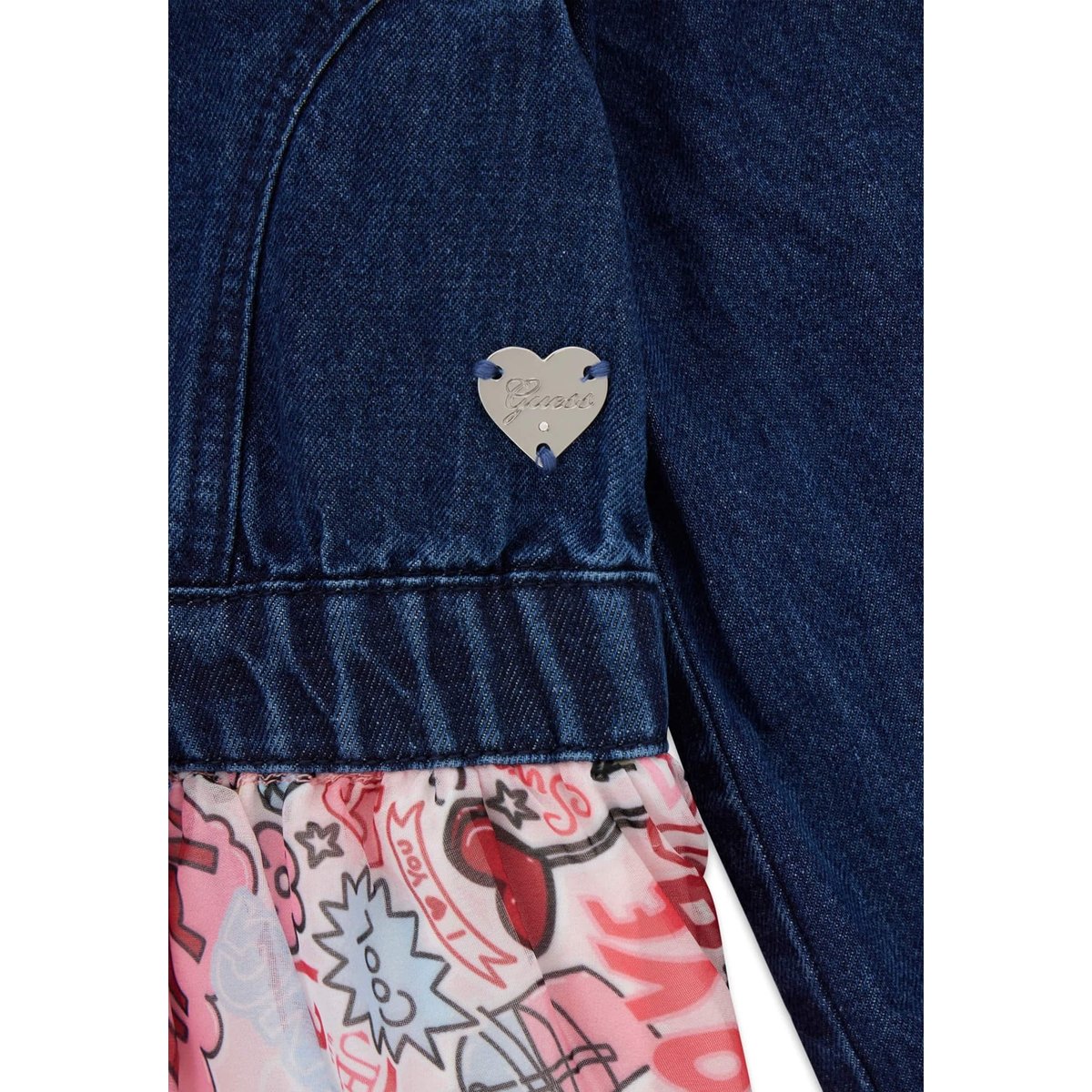 Denim Imprimé Dress bleu, GUESS KIDS