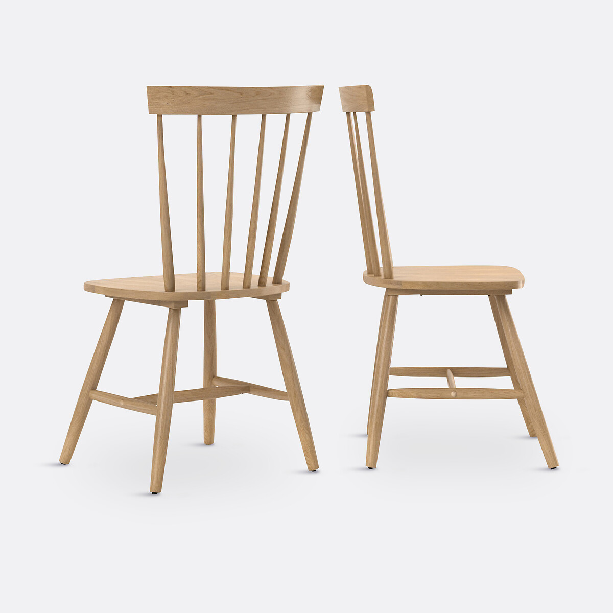 Lot de 2 chaises à barreaux hévéa massif, Jyko naturel, LA REDOUTE INTERIEURS