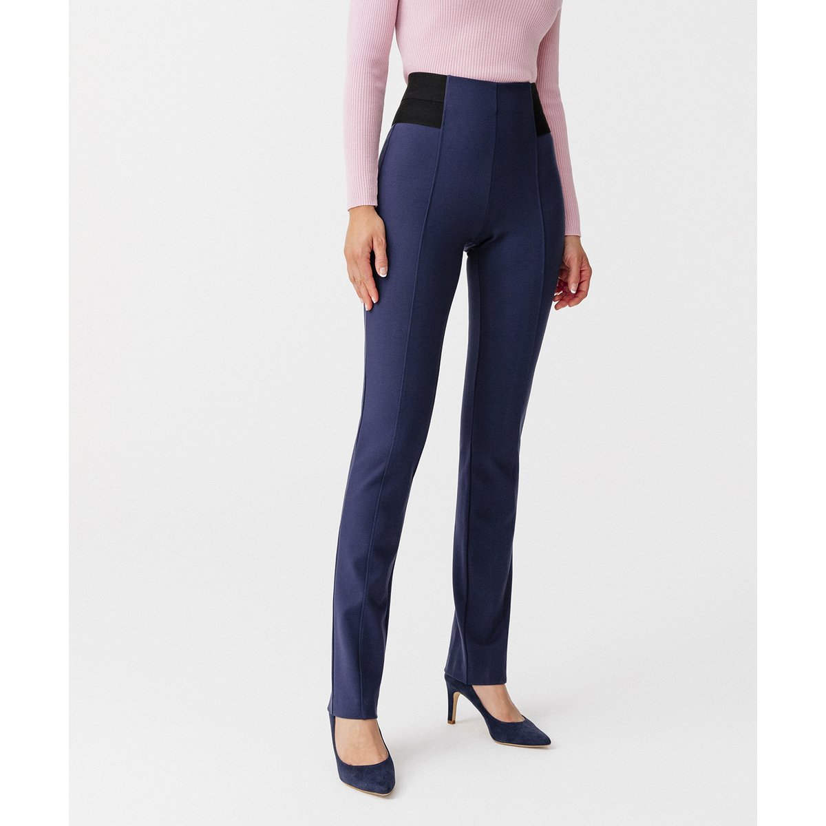 Pantalon maille milano stretch bleu marine, DAMART