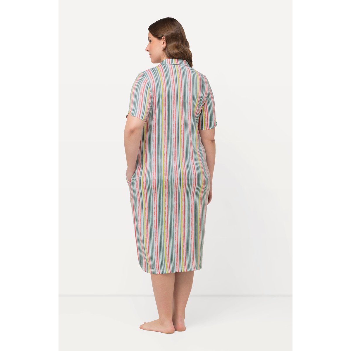 Chemise de nuit à rayures corail clair, ULLA POPKEN