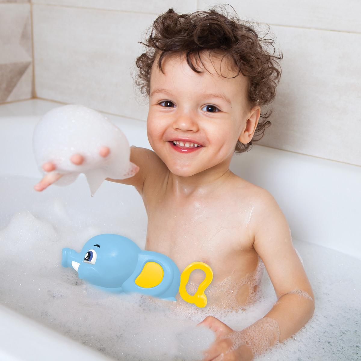 Elephant Arroseur jouet de bain bleu, LEXIBOOK
