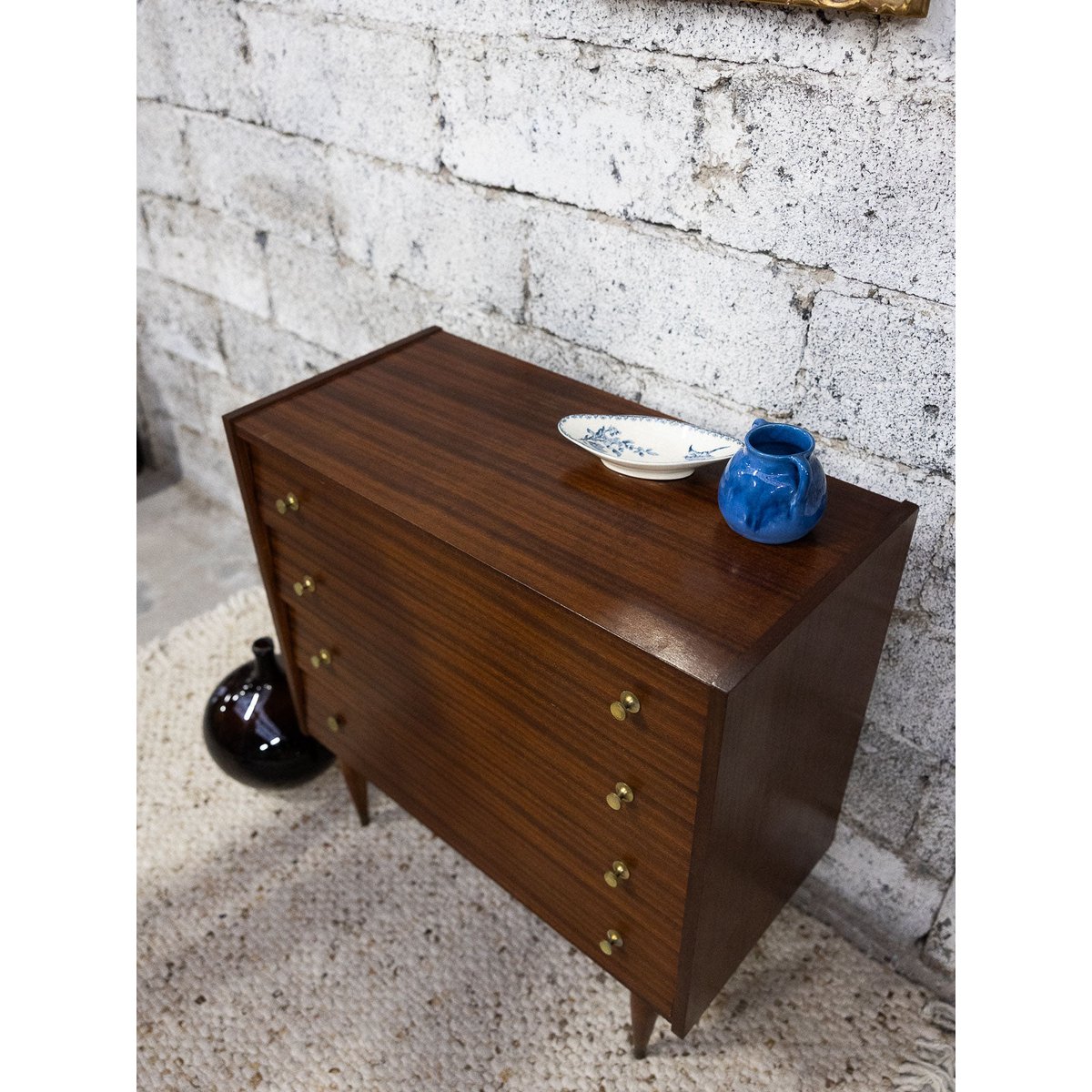 Commode contemporaine en bois Olga N°1048 - Bon état bois foncé, DEBONGOUT