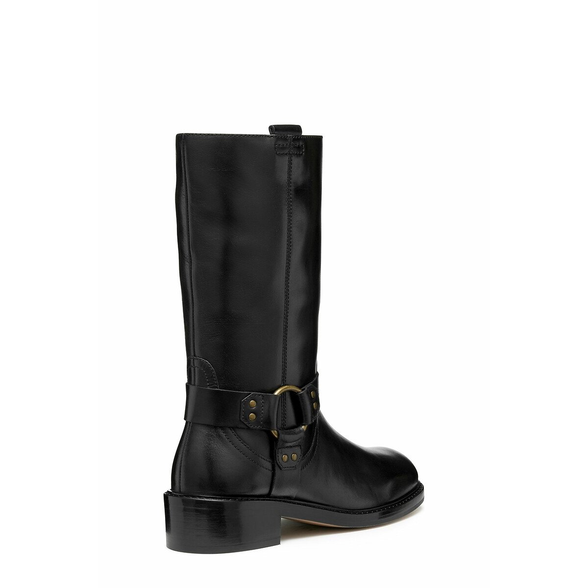 Nalvia Breathable Biker Boots in Leather black, GEOX