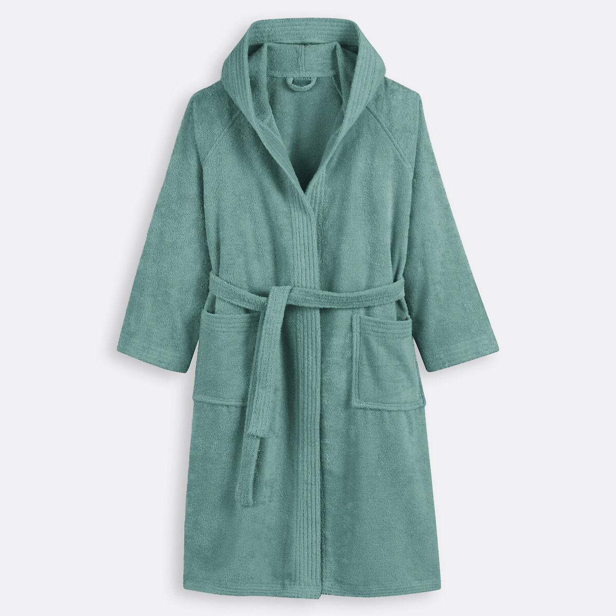 Accappatoio con cappuccio spugna bouclé 450 g/m2, Haxel eucalyptus, LA REDOUTE INTERIEURS