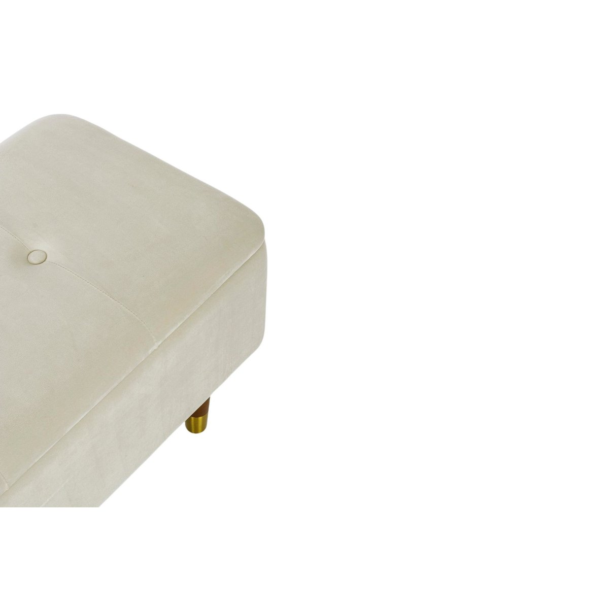 Banc coffre 2 places en velours et piétement en bois - RIKA beige, HELLIN, DEPUIS 1862
