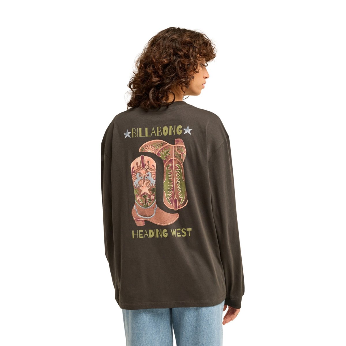 T shirt manches longues RINDING WEST noir off black, BILLABONG