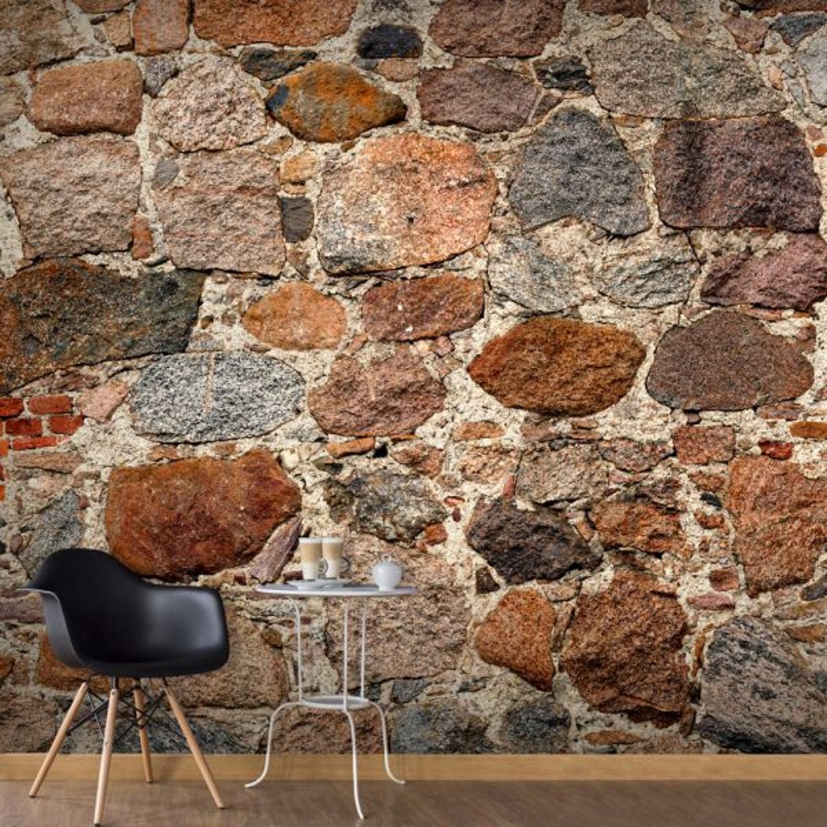 Papier peint intissé panoramique Stony Artistry gris / argent, EDEN