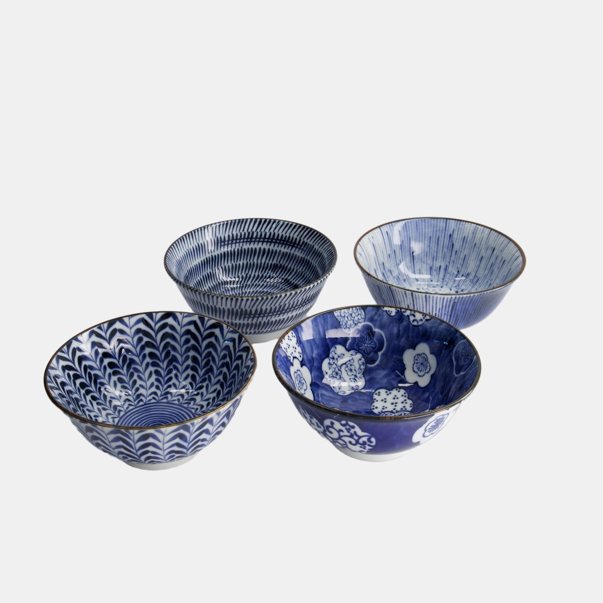 Coffret de 4 bols tayo bleu et blanc, TOKYO DESIGN STUDIO