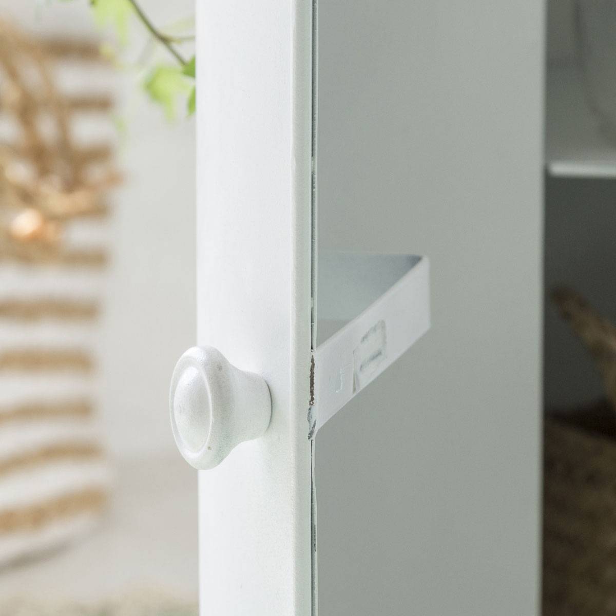 Table de chevet bidon en métal blanc MERYL blanc, MADE IN MEUBLES