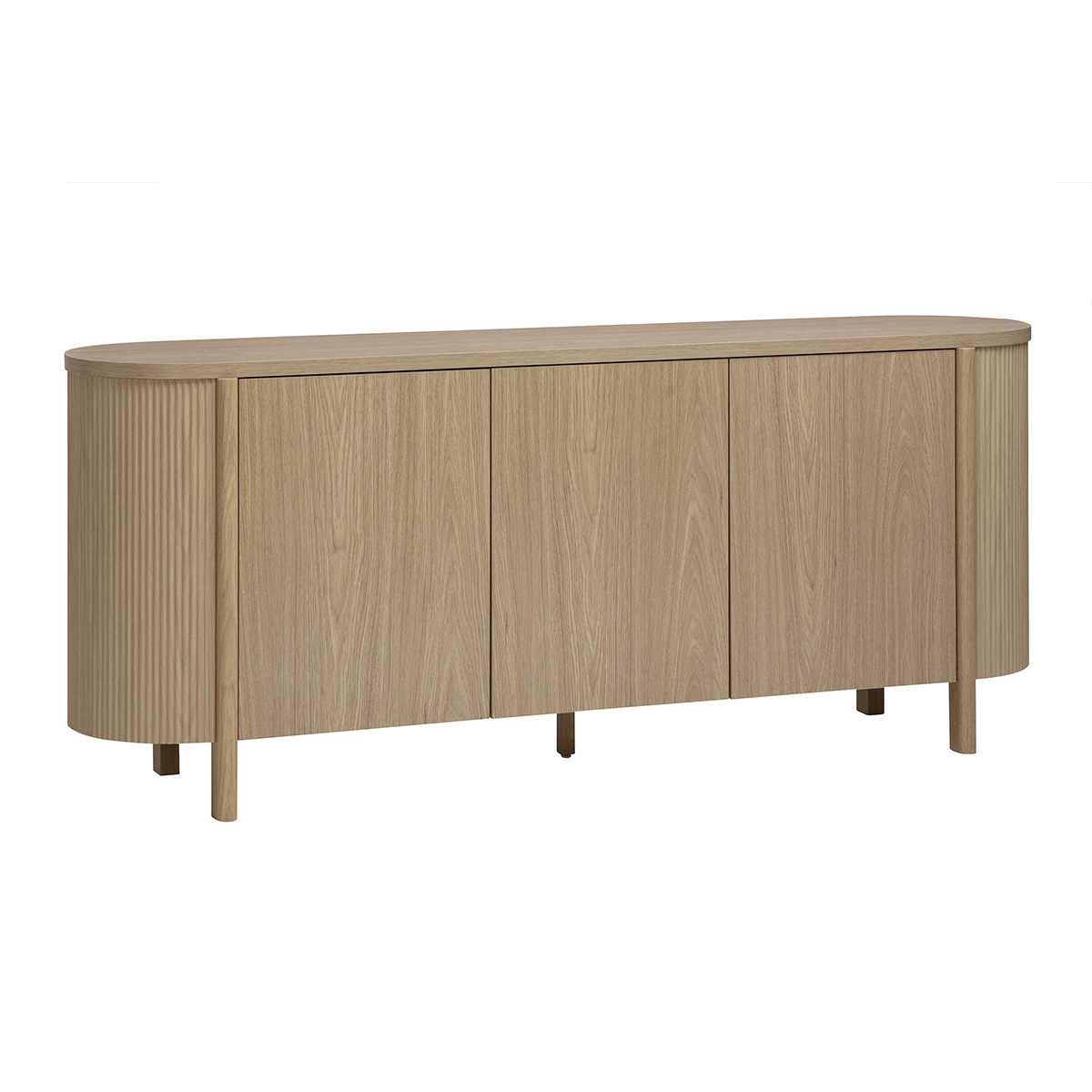 Buffet finition bois clair chêne 3 portes L180 cm PAOLINE couleur unique, MILIBOO