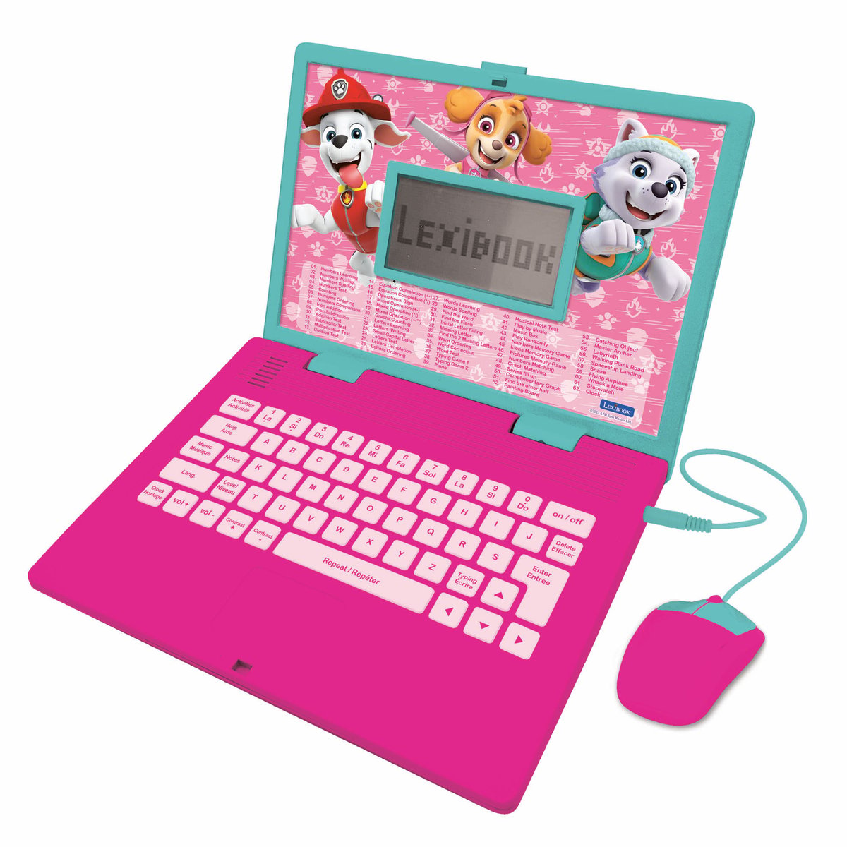 Ordinateur portable éducatif La Pat Patrouille - Français/Anglais rose, LEXIBOOK