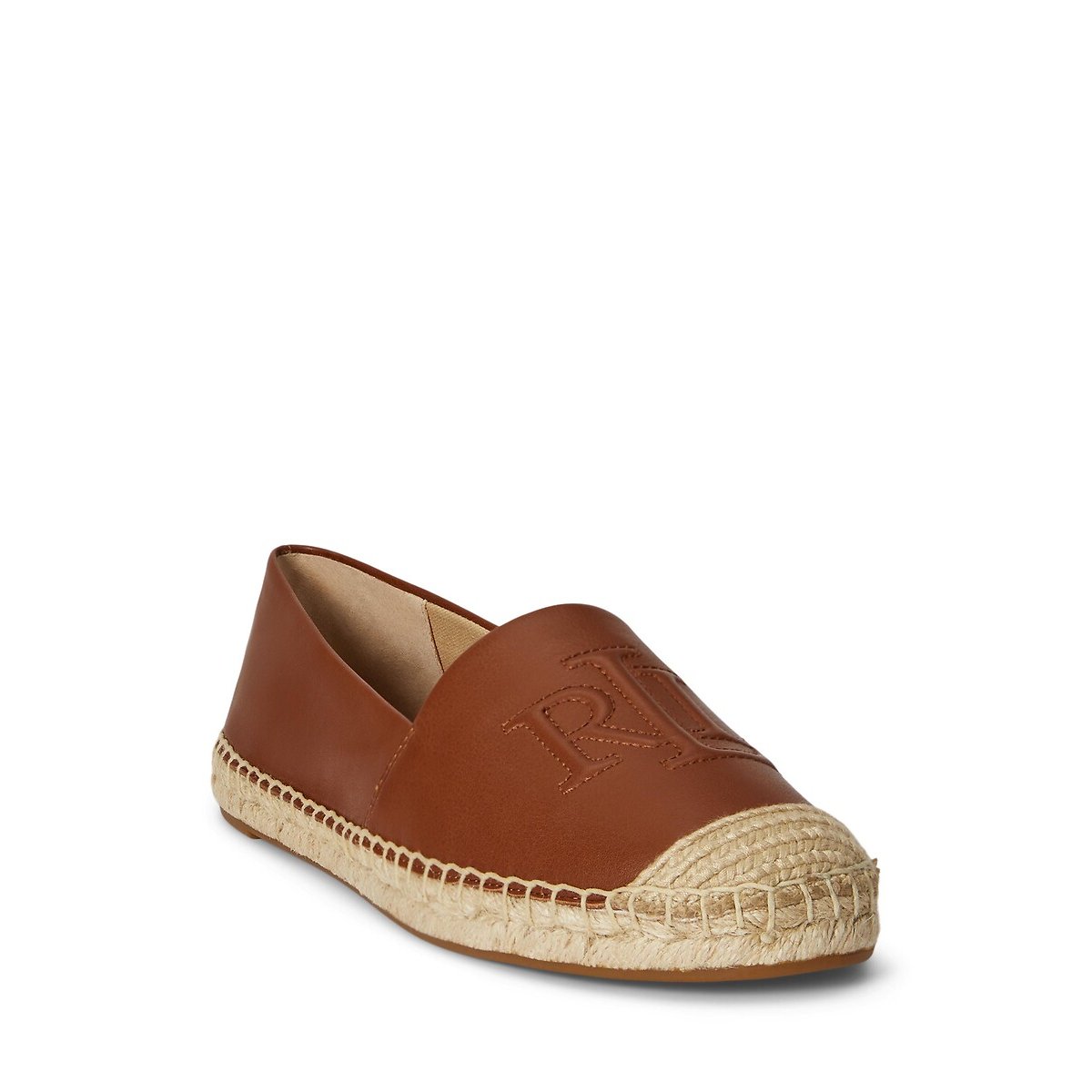 Leren espadrilles Cameryn tan, LAUREN RALPH LAUREN