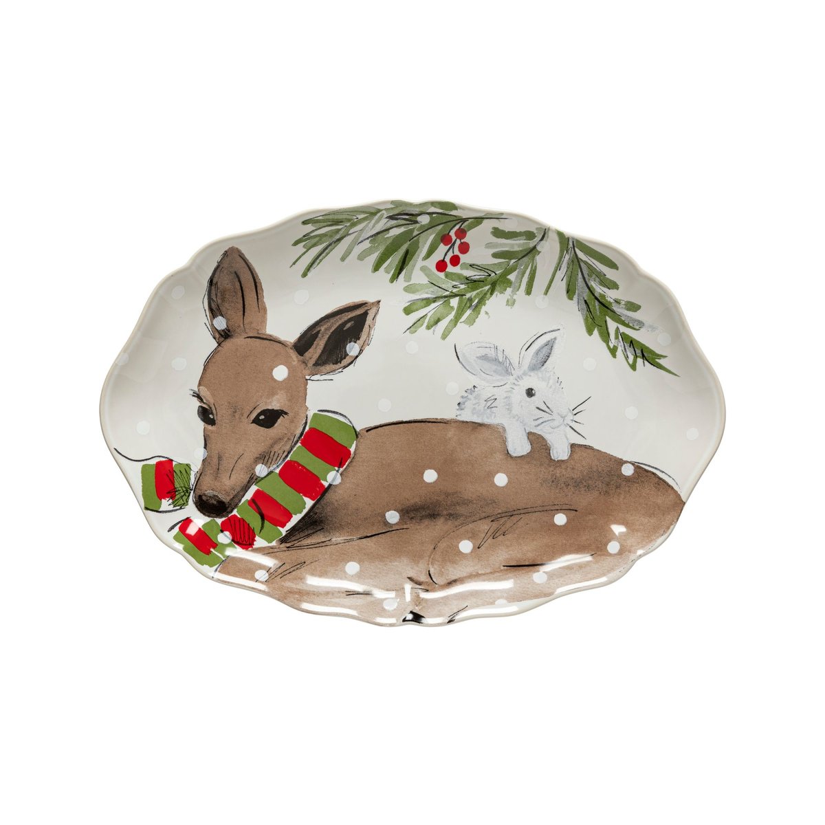 Plat Ovale Deer Friends, Casafina by COSTA NOVA white, COSTA NOVA