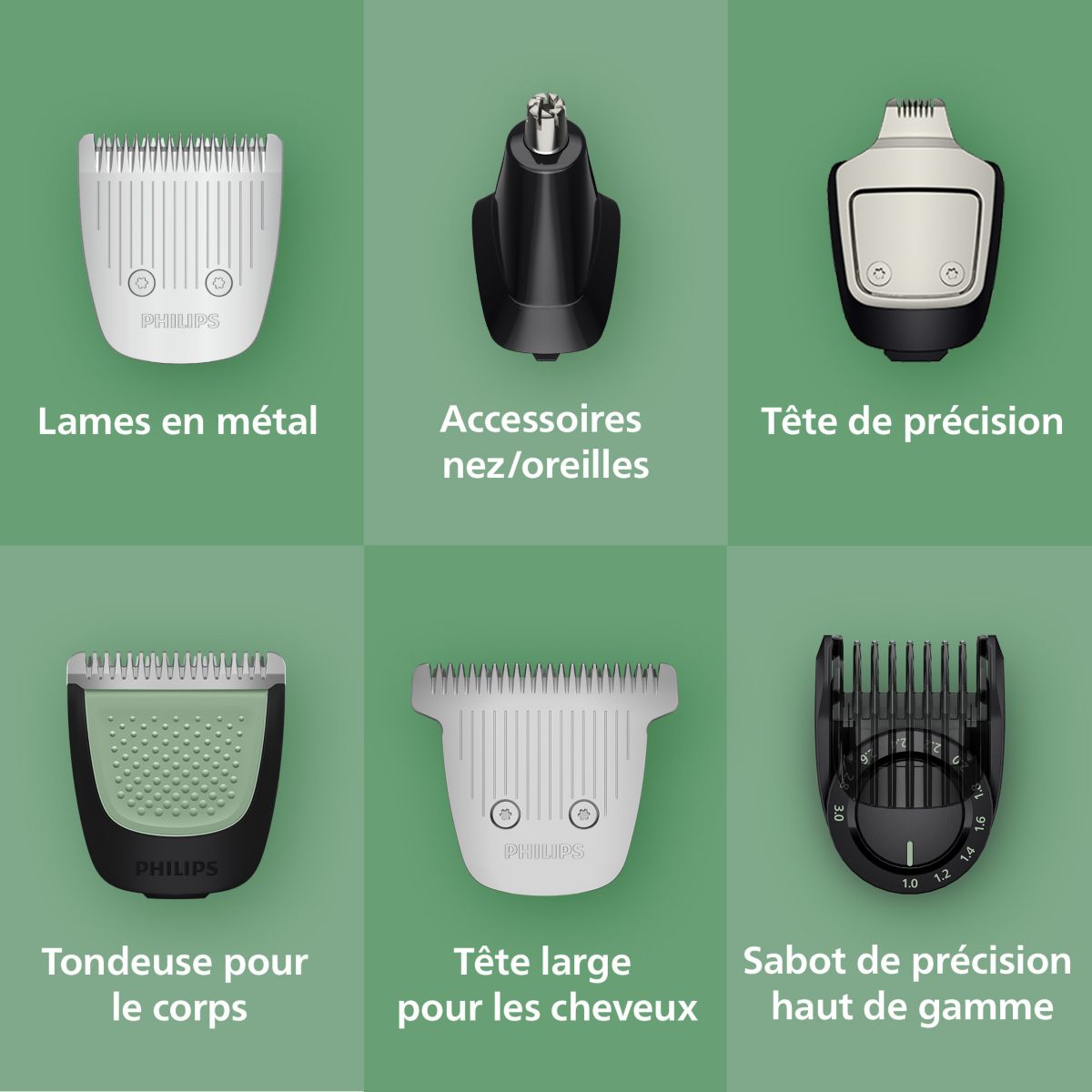 Tondeuse multi usages MG7941/15 Series 7000, 22 hauteurs de coupe, précision 0,2 mm, autonomie 120 mn couleur unique, PHILIPS