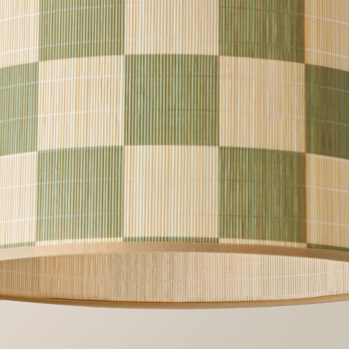 30cm Lillie Green Checkerboard Bamboo Printed Shade green, SO'HOME