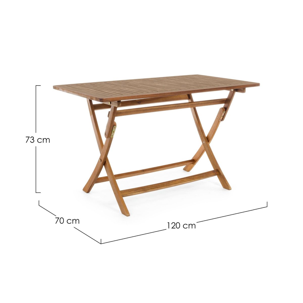 Table de jardin rectangulaire pliable en acacia L120 - CANCALE bois clair, HELLIN, DEPUIS 1862