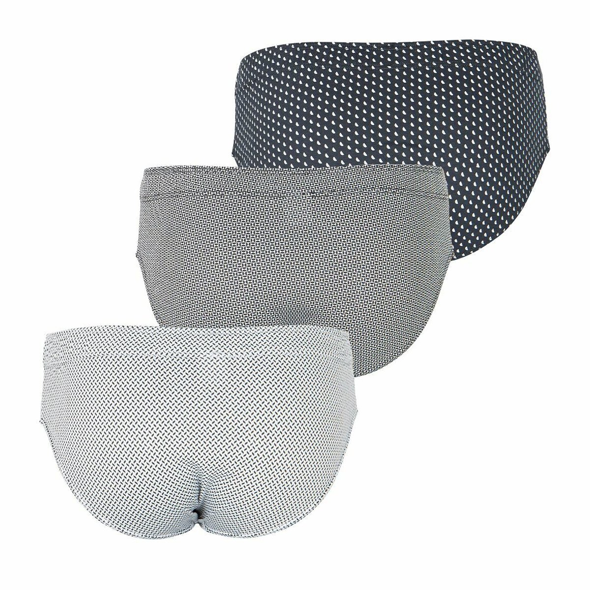 Lot de 3 slips coton noir + imprimé, EMINENCE