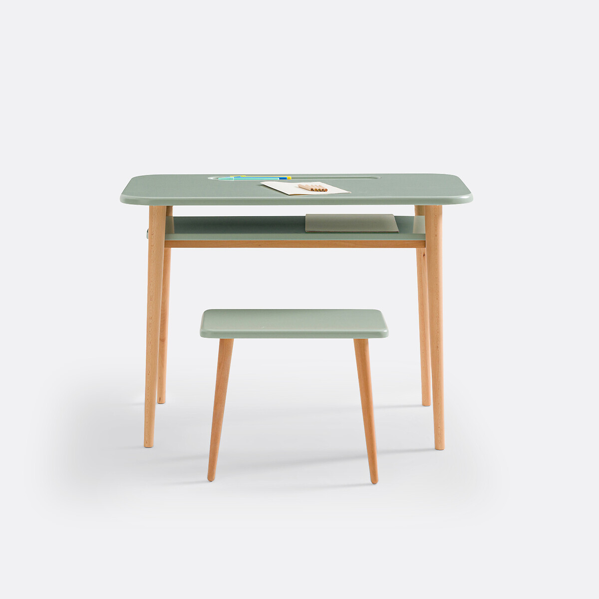 Bureau + banc écolier Jimi vert tilleul, LA REDOUTE INTERIEURS