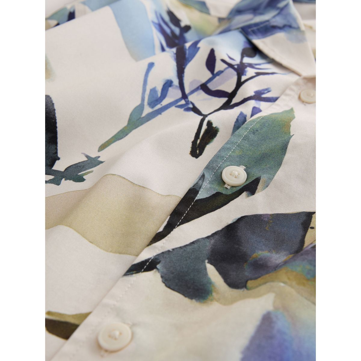 Chemise manches courtes à imprimé floral aquarelle bleu, NEXT