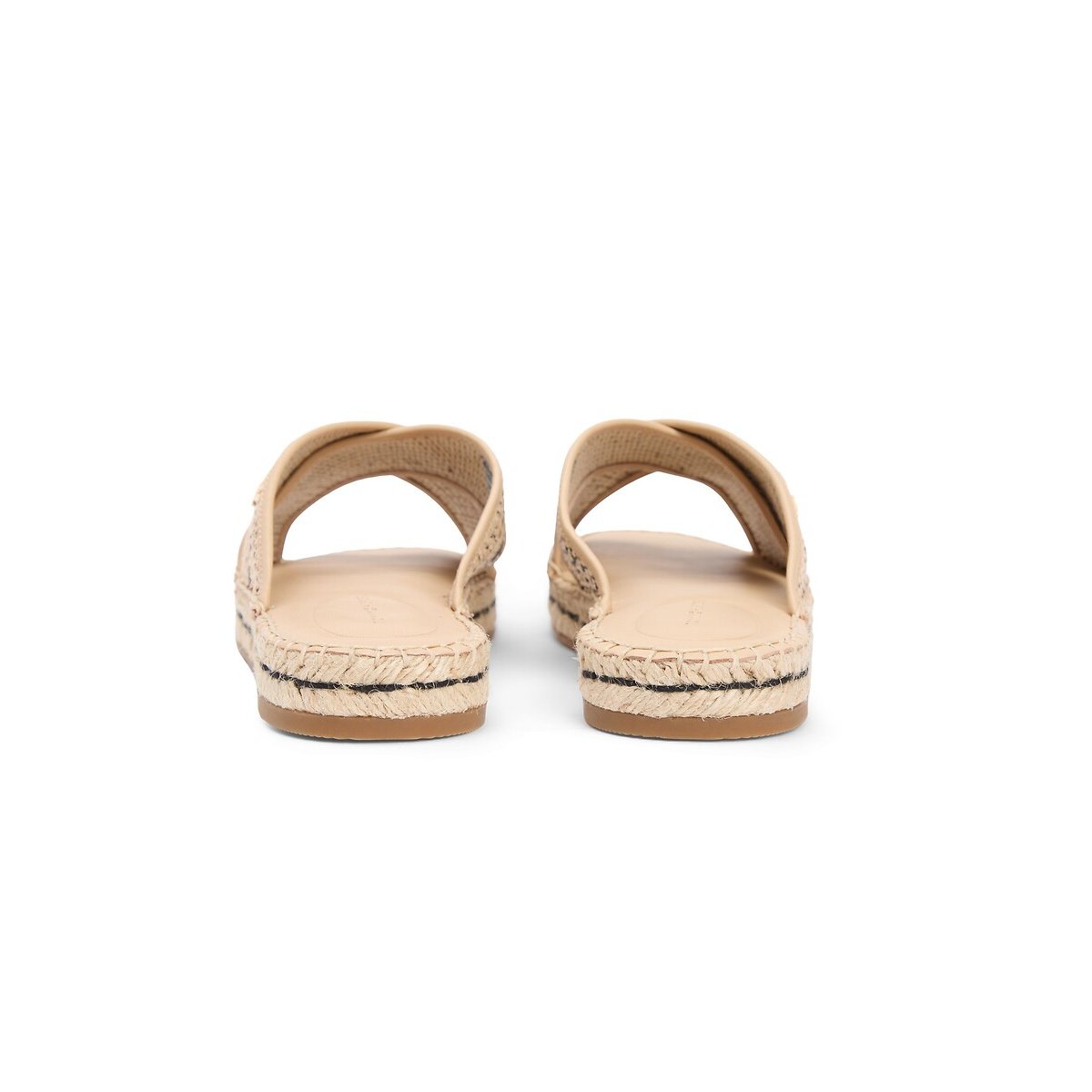 Espadrille mules en raphia beige/noir, TOMMY HILFIGER