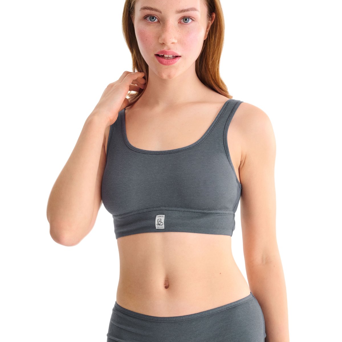 Soutien-gorge top brassière sans armatures FREEDOM gris, LISCA