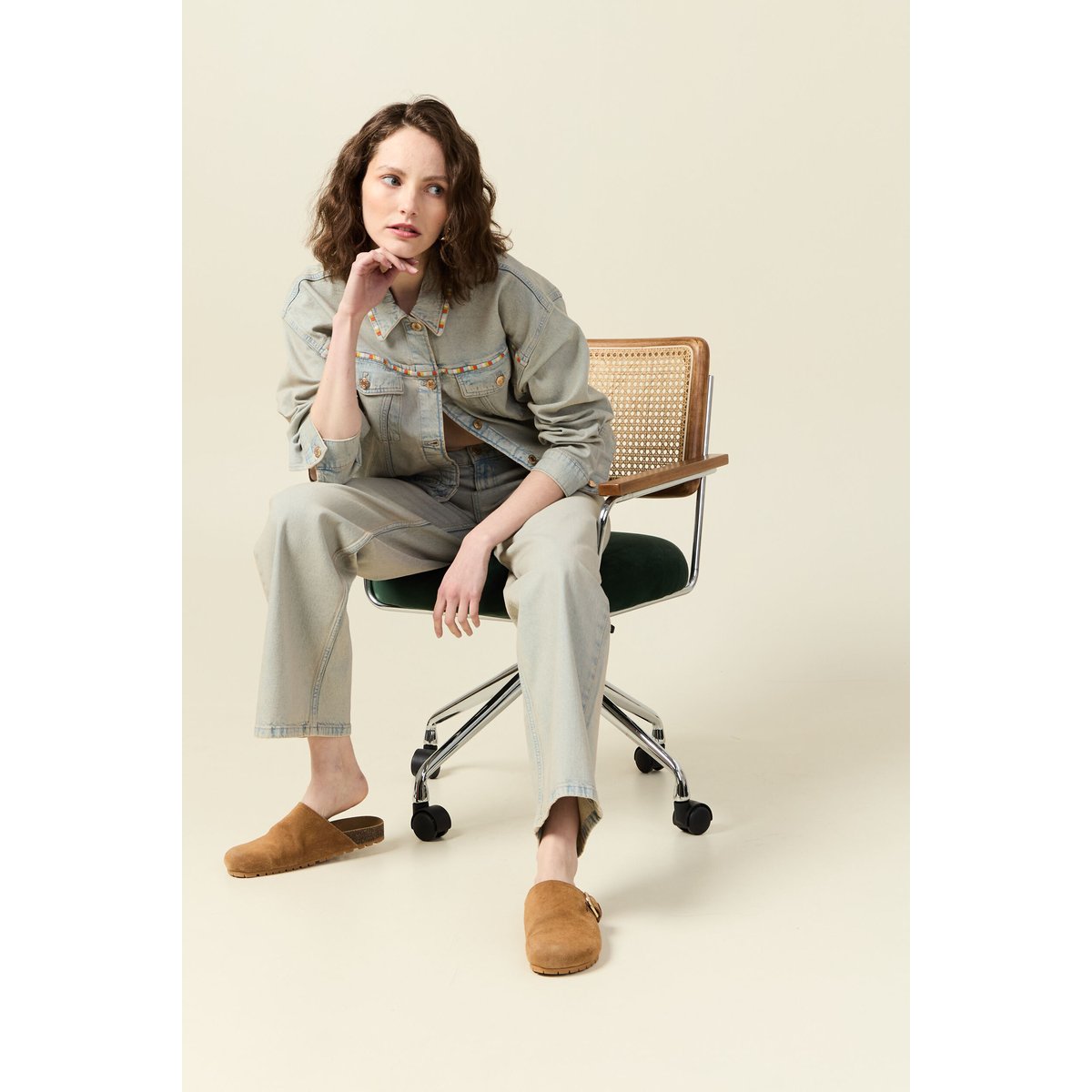 Veste oversize en jean bleu ciel, BONOBO