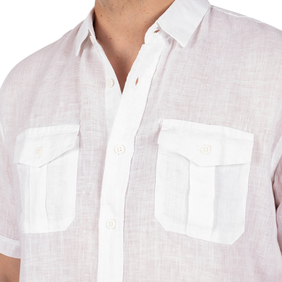 Chemise en lin MC summer blanc, SHILTON
