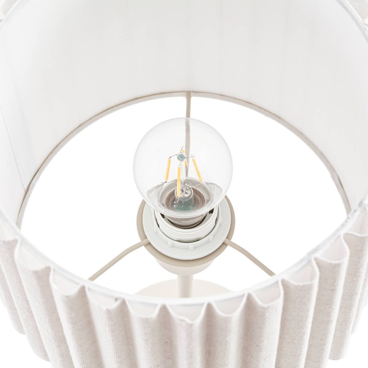 Lampe à poser en textile, Libbie crème, LINDBY