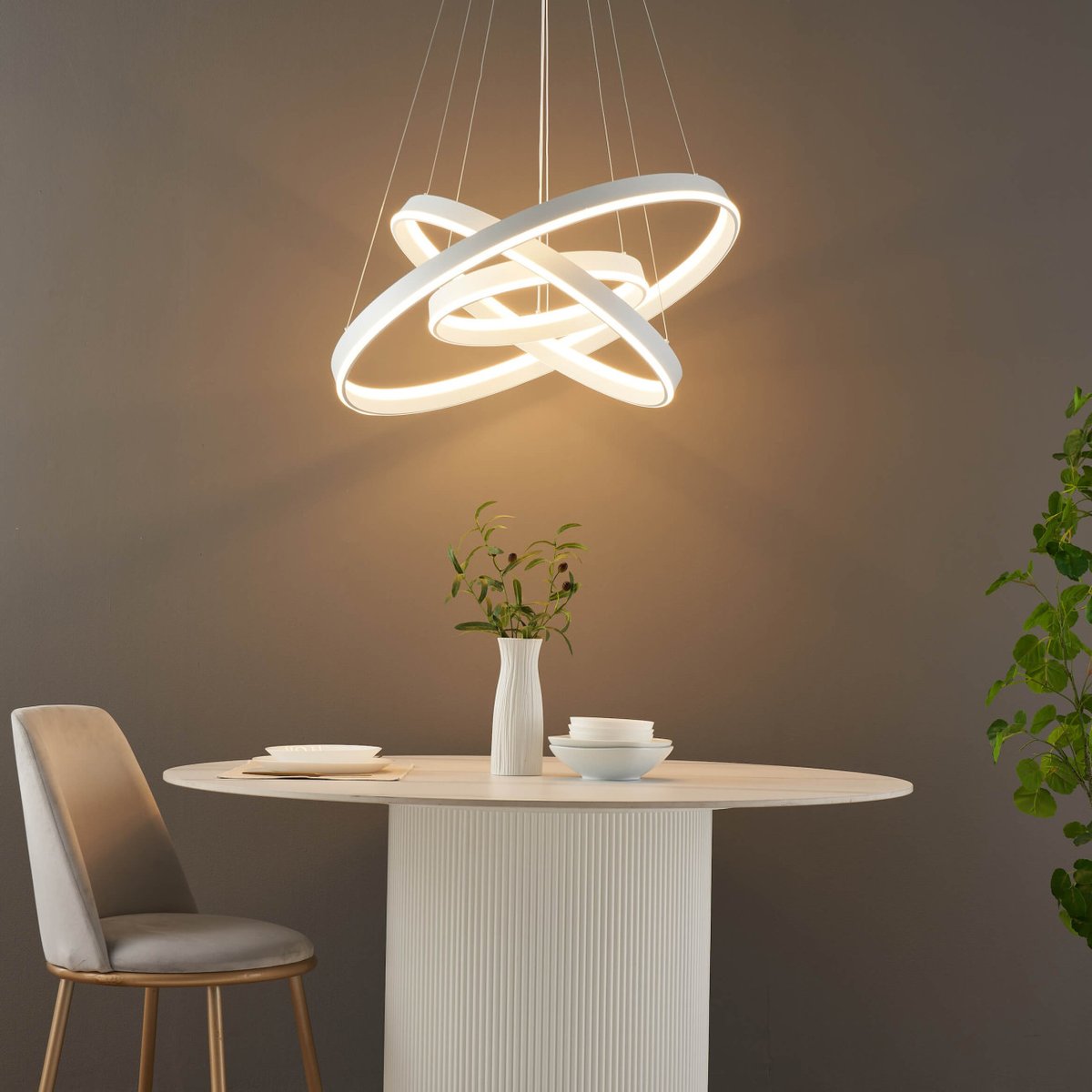 Suspension à trois anneaux LED - NETTUNO blanc, KOSILUM