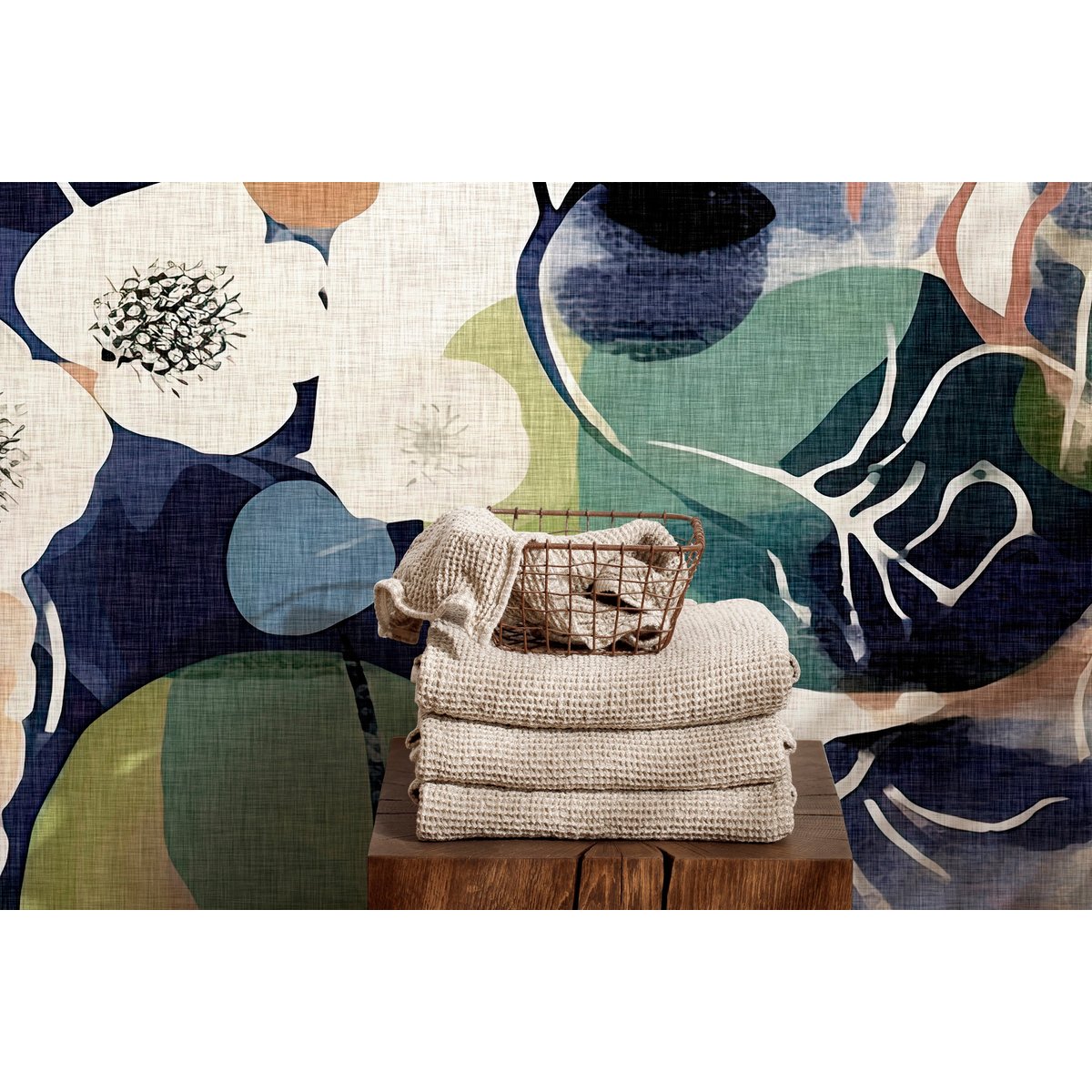 Papier peint panoramique Hanami XL - fleurs de cerisier, intissé mat 150 g, fabriqué en France multicolore, LE PAPIERS DE NINON