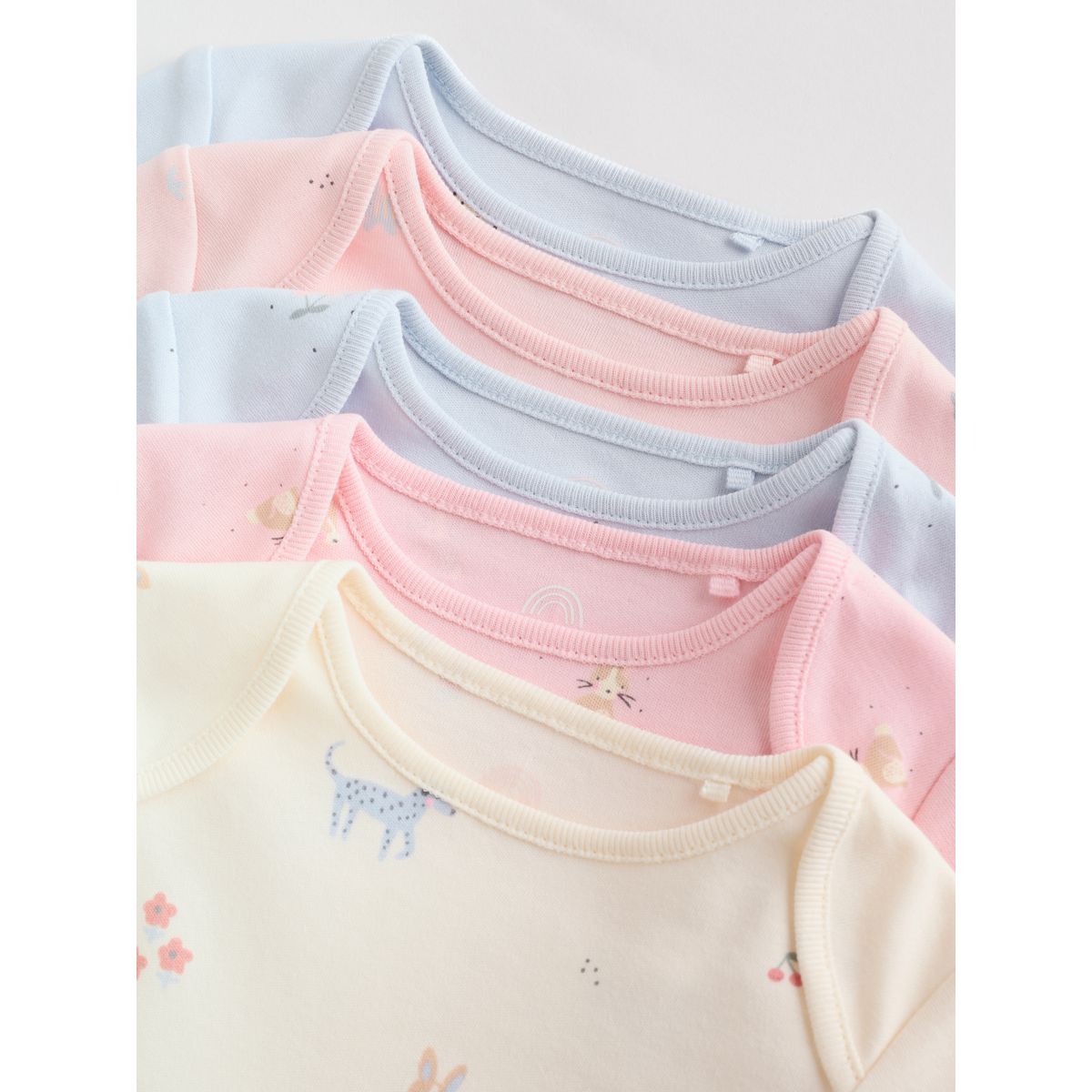 Body à manches longues bébé, lot de 5 personnage multicolore pastel, NEXT
