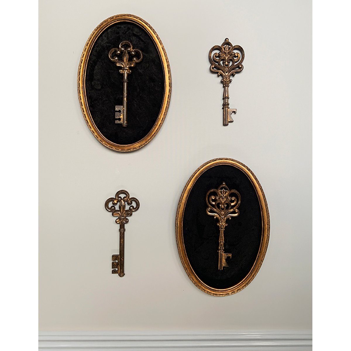 Déco murale clé velours 21.4x31.2cm noir, EMDE