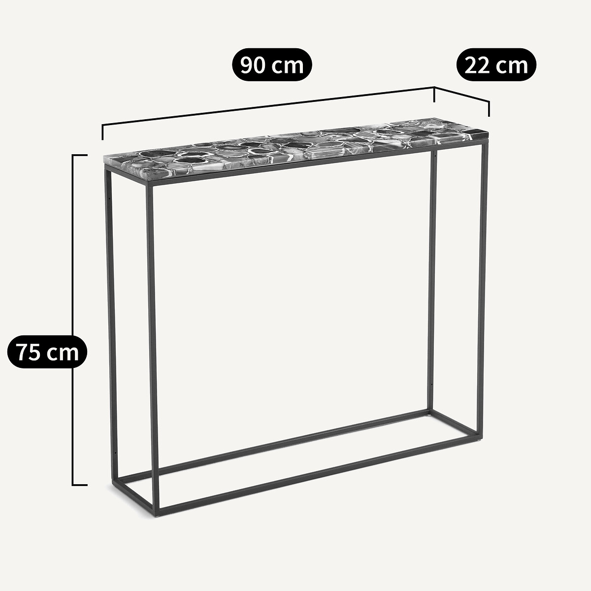 Anaximene Agate & Metal Console Table blue agate, AM.PM