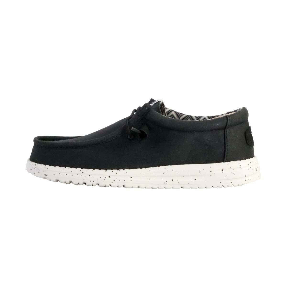 Moccassin à Lacets Wally Stretch Canvas noir/blanc, HEY