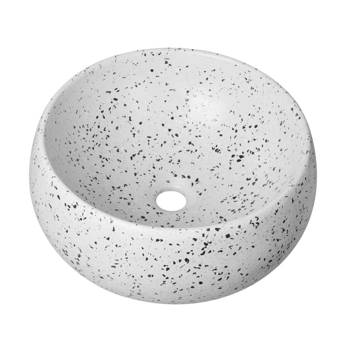 Vasque à poser ronde en terrazzo 40cm ZOLI blanc, MOB IN