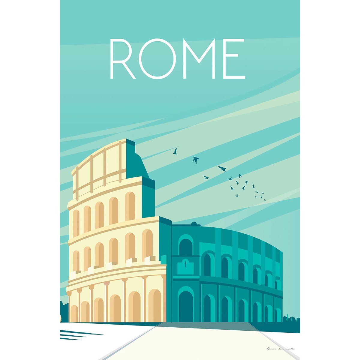 Tableau voyage Rome et Le colisée tableau alu dibond, HEXOA