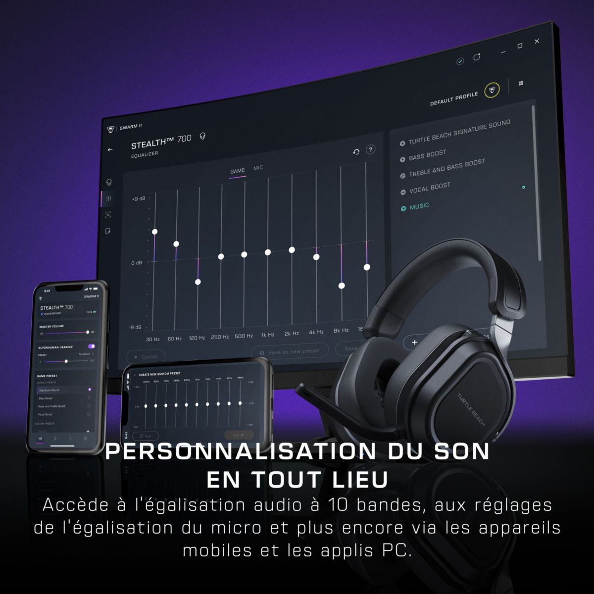Casque gamer Stealth 700 Gen 3 PC Noir couleur unique, TURTLE BEACH