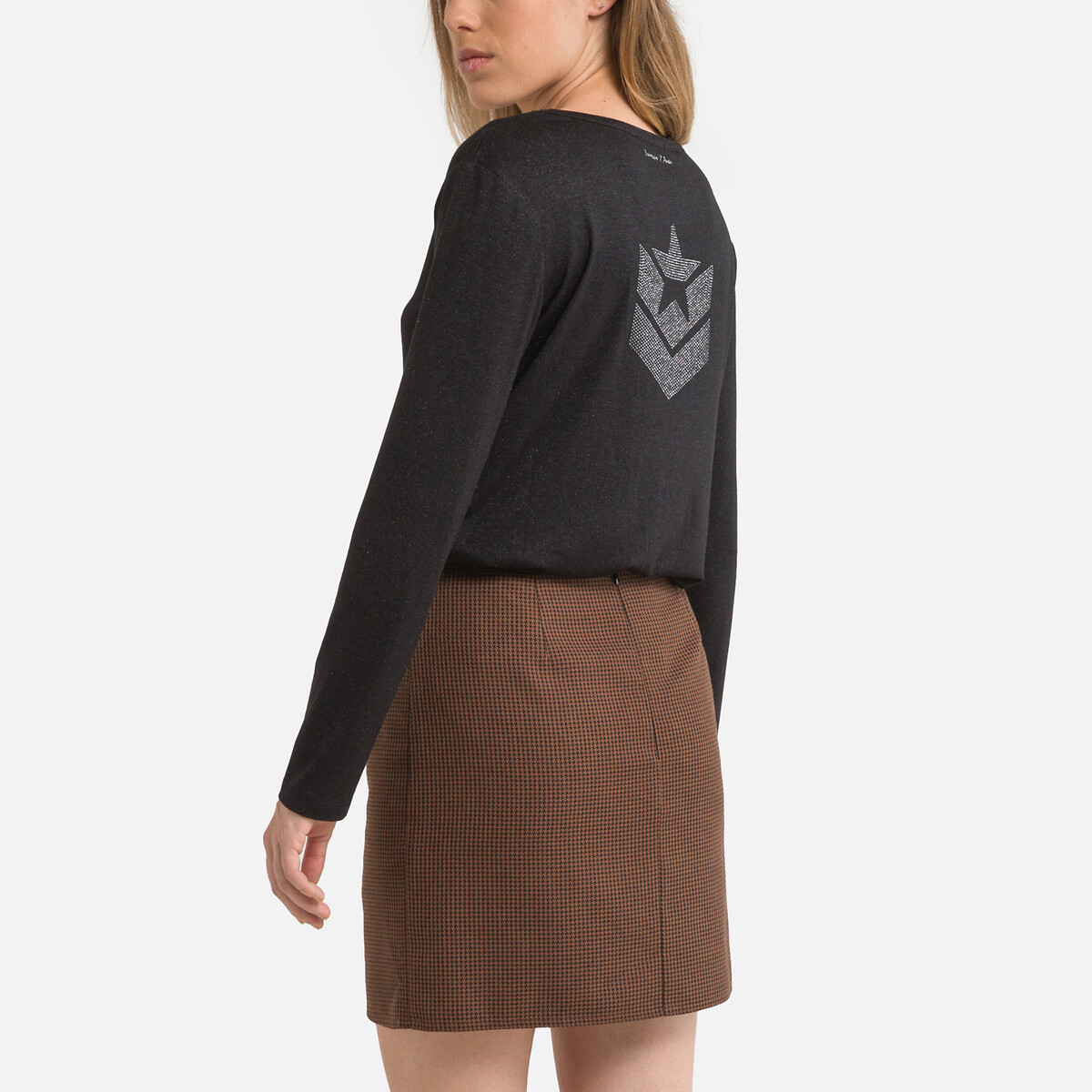 T-shirt encolure V, manches longues, logo au dos noir, FREEMAN T. PORTER