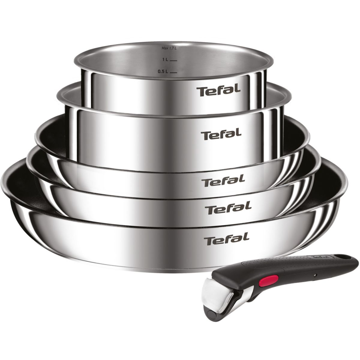 Batterie de cuisine Ingenio Cook Eat 6pcs argenté, TEFAL