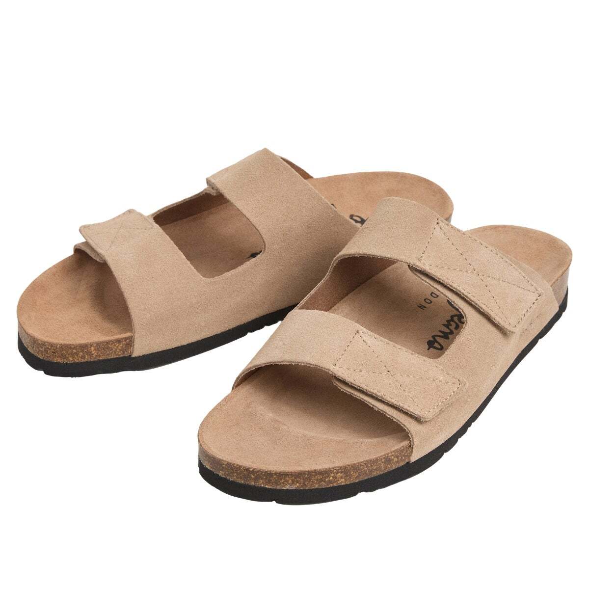 Sandales En Daim Avec Double Fermeture Velcro beige galeron, PEPE JEANS