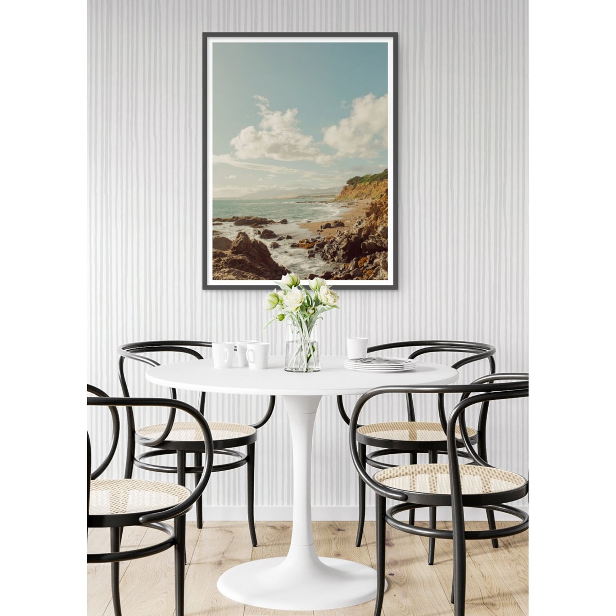 Poster Nature Paysage Mer blanc, L'AFFICHERIE