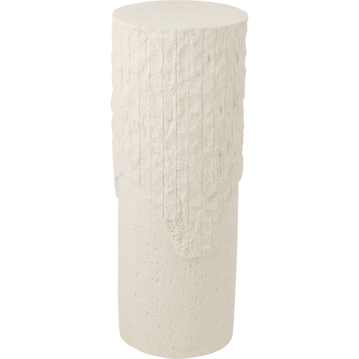 Socle décoratif en résine relief blanc, RECOLLECTION