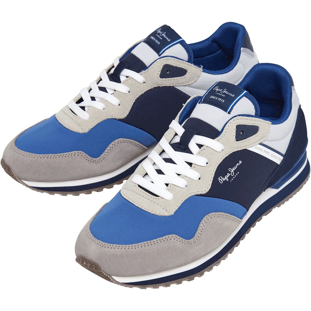 Baskets basses London Link bleu/gris, PEPE JEANS