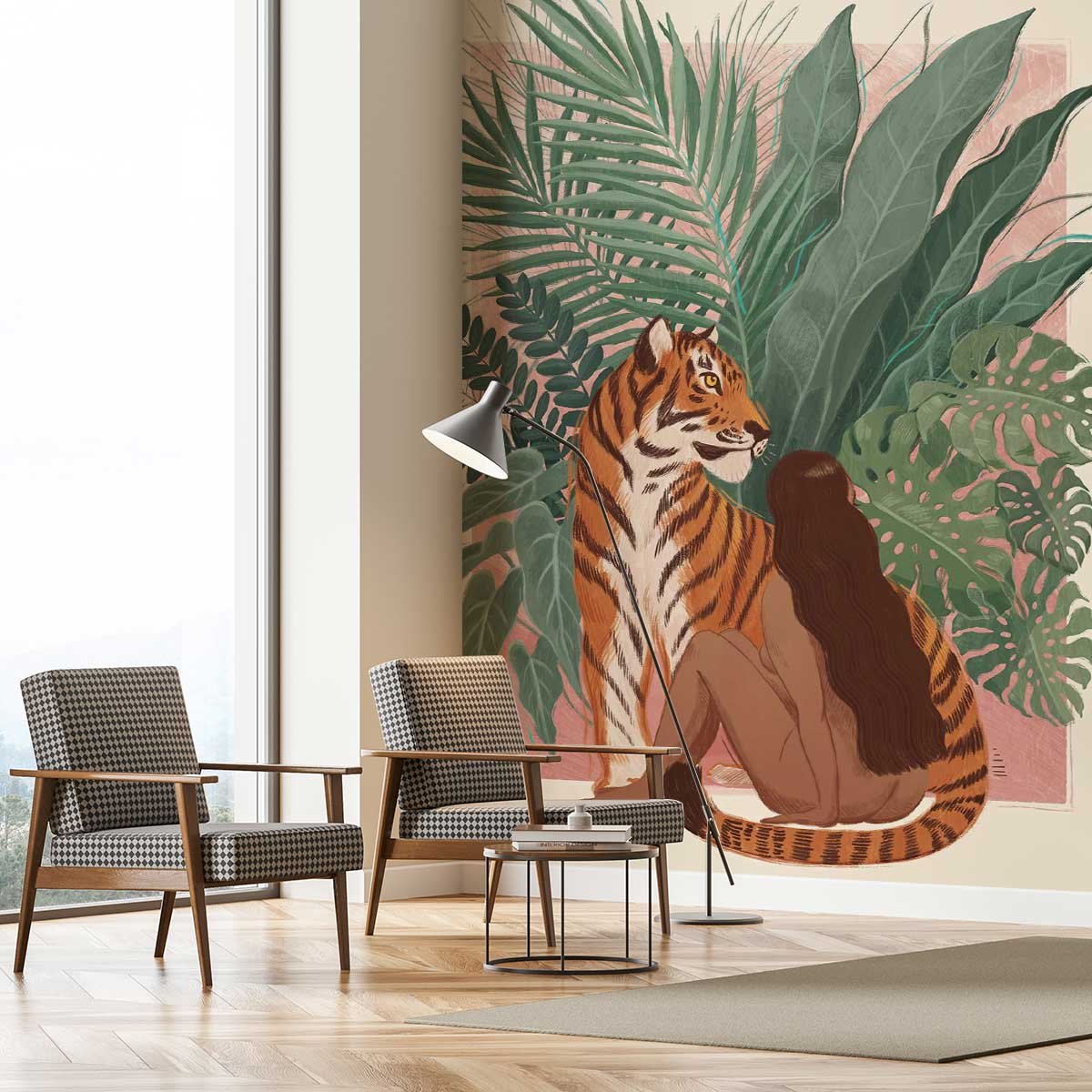 Papier peint femme de la savane intissé, HEXOA